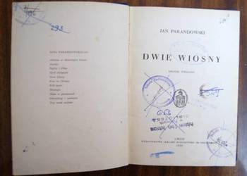 Jan Parandowski - Dwie wiosny - 1939