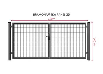 Bramo-furtka Panel 2D 2,32m/1,4m Antracyt