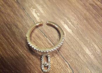 otwarty pierścionek z cyrkonią - nowy