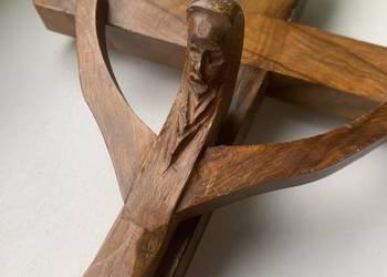 art deco Krzyż na ścianę drewno