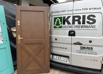 Drzwi drewniane zewnętrzne dębowe montaż cała POLSKA  CZYSTE POWIETRZE