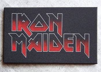 Iron Maiden Obrazek logo ręcznie grawerowane / malowane...
