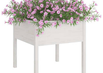 Donice ogrodowe 2 szt. białe 70x70x70 cm drewno sosnowe WM-810812