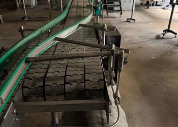 Transporter przenośnik płytkowy taśmowy stal nierdzewna, Taśmociąg