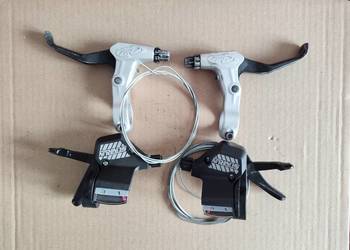 Manetki 3x8 biegów + klamki hamulcowe Avid FR5