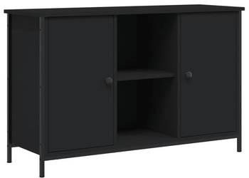 Szafka pod TV czarna 100x35x65 cm materiał drewnopochodny WM-832778
