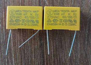2 szt nowych kondensatorów przeciwzakłóceniowych 0,68,  275 V AC