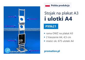 Metalowy stojak reklamowy na foldery reklamowe A4 do salonów samochodowych
