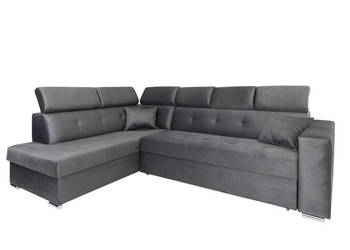 Narożnik Czarny Duży z Funkcją Spania MADRYT