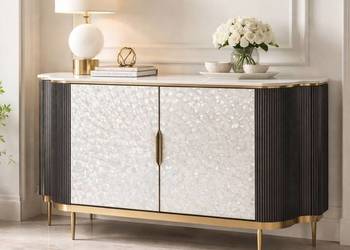 Komoda złota Champion Glamour Premium 150x40x88 grafitowa