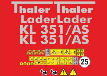 Naklejki Thaler Lader KL 351/AS, MOCNE I ODPORNE
