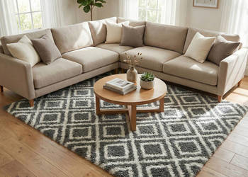 Dywan do salonu shaggy DECOR antypoślizgowy miękki puszysty modny 140x200…