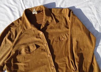 Koszula karmelowa jak zamsz 44 46 vintage