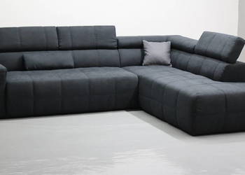 TRD Narożnik grafitowy kolor regulowane zagłowki nowoczesny design salonu