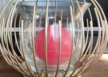 Lampion, świecznik szkło plus metal