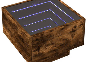 Stolik nocny z LED Infinity przydymiony dąb 40x40x30 cm WM-3284067