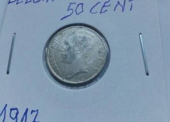 BELGIA-50 CENT-1912 r -SREBRO
