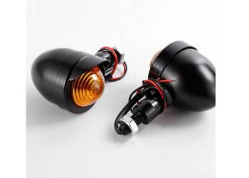 KIERUNKOWSKAZY CZARNE Z DASZKIEM X 2 METAL CHOPPER BOBBER