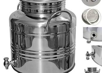 Bańka antałek beczka stal nierdzewna beczułka z kranem inox 15L nalewki sok