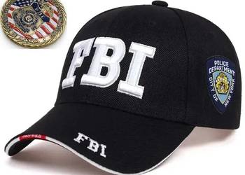 Czapka z daszkiem FBI z medalem FBI platerowanym złotem + upominek gratis