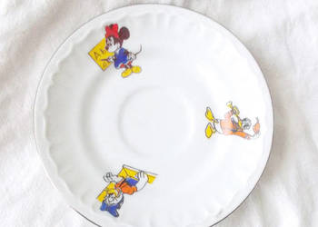 prl talerzyk dla dziecka, bogucice talerzyk kaczor donald minnie vintage