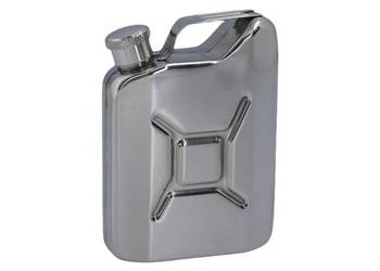 Srebrna Piersiówka w Kształcie Kanistra Stal Nierdzewna 4 OZ ok. 120 ml