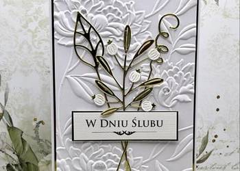 Kartka na ślub ręcznie robiona z kopertą