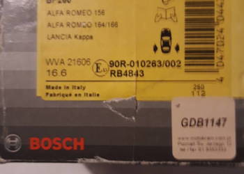 Klocki hamulcowe tył Alfa Romeo 164 166 Lancia Kappa Bosch Italy