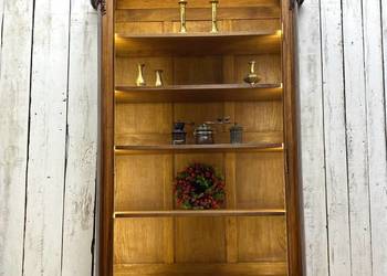 BIBLIOTEKA witryna po renowacji, Ludwik XV Galbe, Francja Antyk orzech