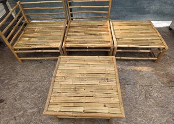 Meble bambusowe do ogrodu modułowe sofa plus stolik