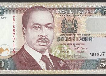 KENIA 50 SHILLING 1996 - STAN BANKOWY UNC