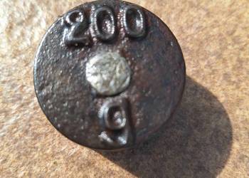 Stary odważnik do wagi ciężarek żeliwny 200 g vintage