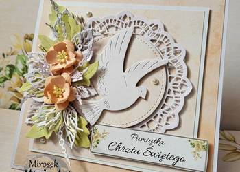 Pamiątka Chrztu kartka ręcznie robiona handmade Chrzest