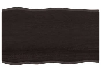 Blat ciemnobrązowy 100x60x(2-4) cm drewno z naturalną krawędzią WM-364020