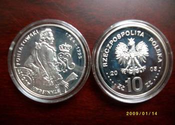 10 zł x 2 Stanisław August Poniatowski Ag 925 , 14,14 g rok 2005