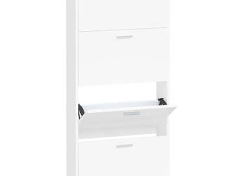 Szafka na buty biały 59x17x150 cm materiał drewnopochodny WM-342518