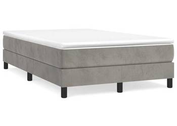 vidaXL Łóżko kontynentalne z materacem, jasnoszare, 120x200cm(SKU:3144321)