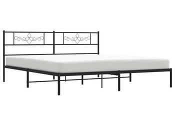 Łóżko Metalowe Czarne Rama Łóżka Ze Stelażem 183x213 cm WM-355272