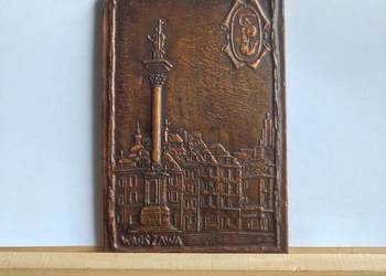 vintage retro PRL zabytek unikat płaskorzeźba brąz miedź mosiądz kolekcjone