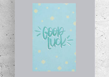 mały plakat z napisami, pastelowy plakat A4, good luck plaka