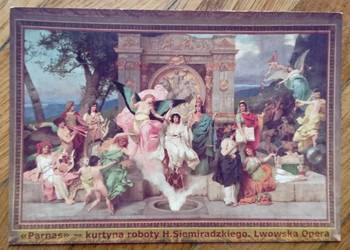 pocztówka Parnas - kurtyna Siemiradzkiego