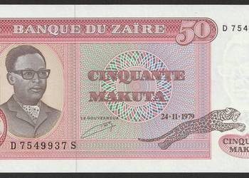 Zair 50 makuta 1979 - Mobutu Sese Seko - stan bankowy UNC