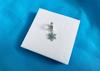 nowa unikatowa zawieszka charms beads śnieżynka srebro 925