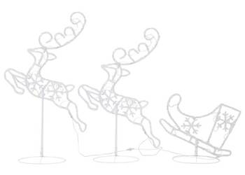 vidaXL Świąteczne renifery z saniami, akryl, 260x21x87 cm(SKU:328509)