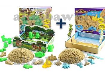 Zestaw 2w1 Piasek Piaskolina 2X500g  Foremki Motion Sand