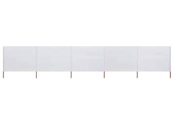 Parawan 5-skrzydłowy z tkaniny 600x160 cm piaskowa biel WM-47166