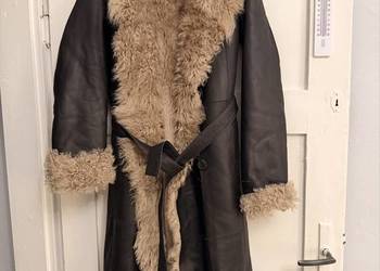 luksusowy kożuch naturalny z owczej skóry Studio ID S Hand Made napa shearl