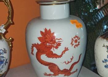 Wazon. Amfora.  Meissen. Miśnia. Czerwony Smok/ Red Dragon. 1920-39