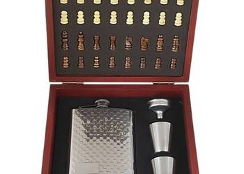 Zestaw Upominkowy Szachy + Piersiówka + Kieliszki + Lejek Gentelo