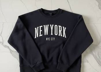 lindex M bluza czarna new yourk nyc city Nadruk